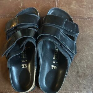 Birkenstock Glossy Black Slide Sandals
